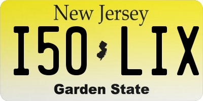 NJ license plate I50LIX