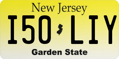 NJ license plate I50LIY