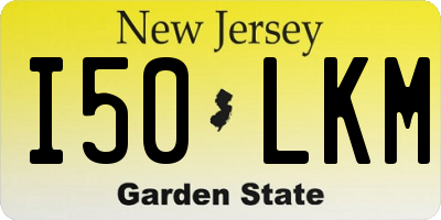 NJ license plate I50LKM