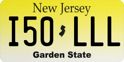 NJ license plate I50LLL