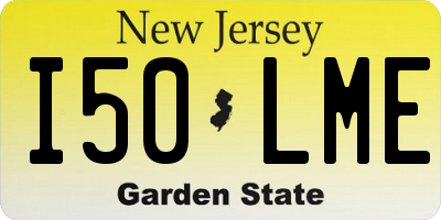 NJ license plate I50LME