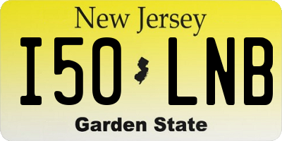 NJ license plate I50LNB