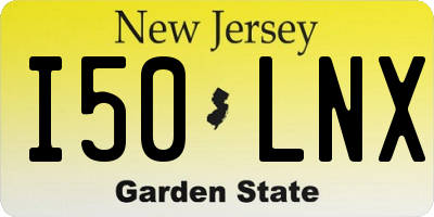 NJ license plate I50LNX