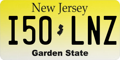 NJ license plate I50LNZ