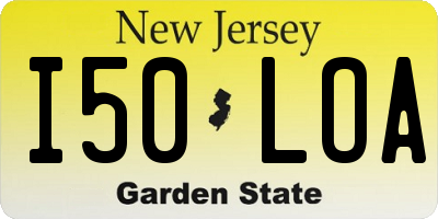 NJ license plate I50LOA