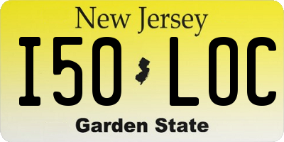 NJ license plate I50LOC
