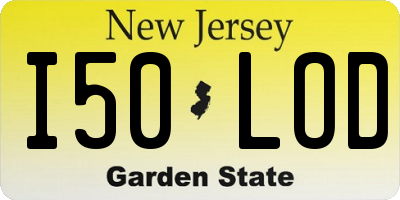 NJ license plate I50LOD