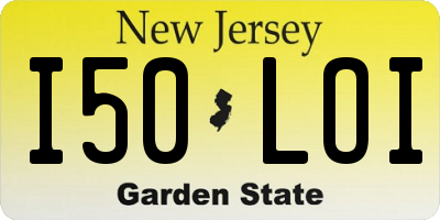 NJ license plate I50LOI