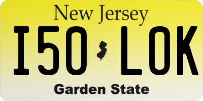 NJ license plate I50LOK