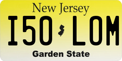 NJ license plate I50LOM