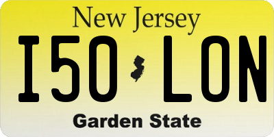 NJ license plate I50LON