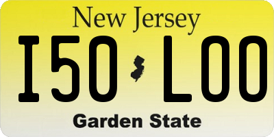 NJ license plate I50LOO
