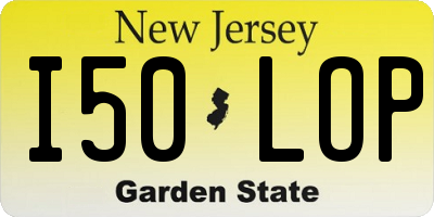 NJ license plate I50LOP