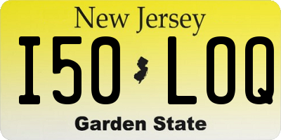 NJ license plate I50LOQ