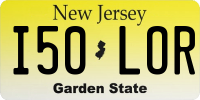 NJ license plate I50LOR