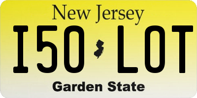 NJ license plate I50LOT