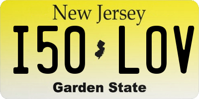 NJ license plate I50LOV