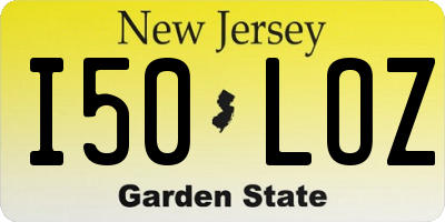 NJ license plate I50LOZ