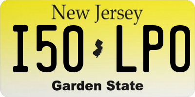 NJ license plate I50LPO