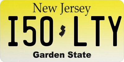 NJ license plate I50LTY
