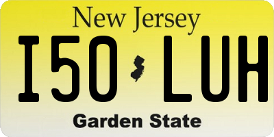 NJ license plate I50LUH