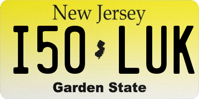 NJ license plate I50LUK