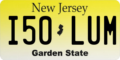 NJ license plate I50LUM
