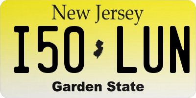 NJ license plate I50LUN