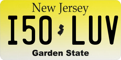 NJ license plate I50LUV