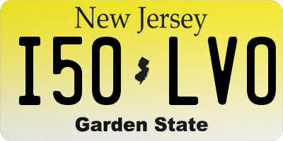 NJ license plate I50LVO