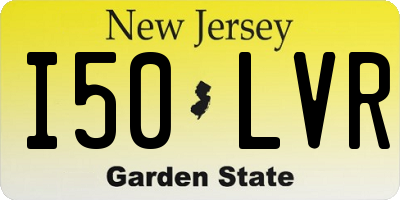 NJ license plate I50LVR