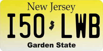 NJ license plate I50LWB