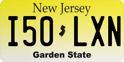 NJ license plate I50LXN