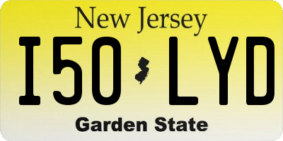 NJ license plate I50LYD