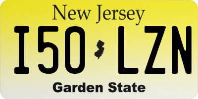 NJ license plate I50LZN