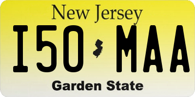 NJ license plate I50MAA