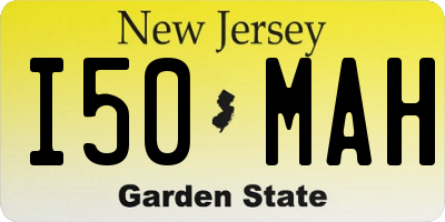 NJ license plate I50MAH