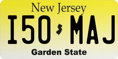 NJ license plate I50MAJ