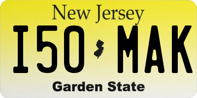 NJ license plate I50MAK