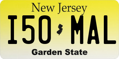 NJ license plate I50MAL