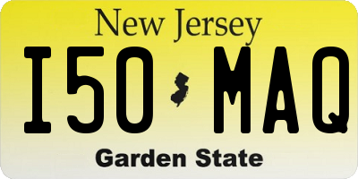 NJ license plate I50MAQ