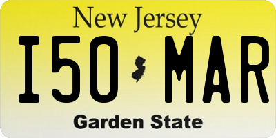 NJ license plate I50MAR