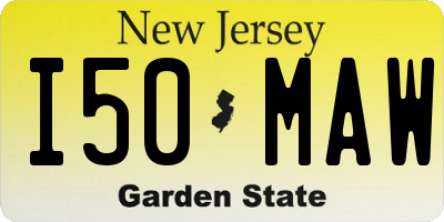 NJ license plate I50MAW
