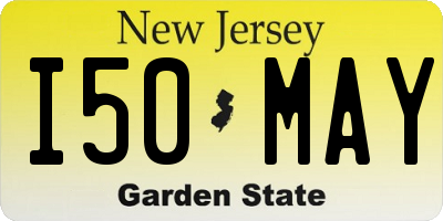 NJ license plate I50MAY