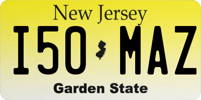 NJ license plate I50MAZ