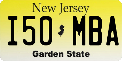 NJ license plate I50MBA