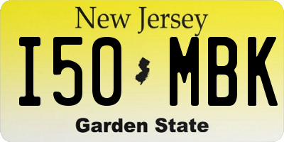 NJ license plate I50MBK