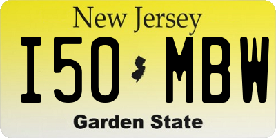 NJ license plate I50MBW