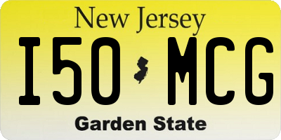 NJ license plate I50MCG