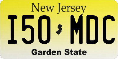 NJ license plate I50MDC